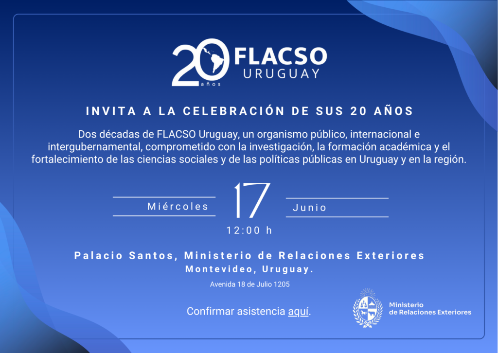 Confirmación de Asistencia «Aniversario de los 20 años de FLACSO Uruguay»